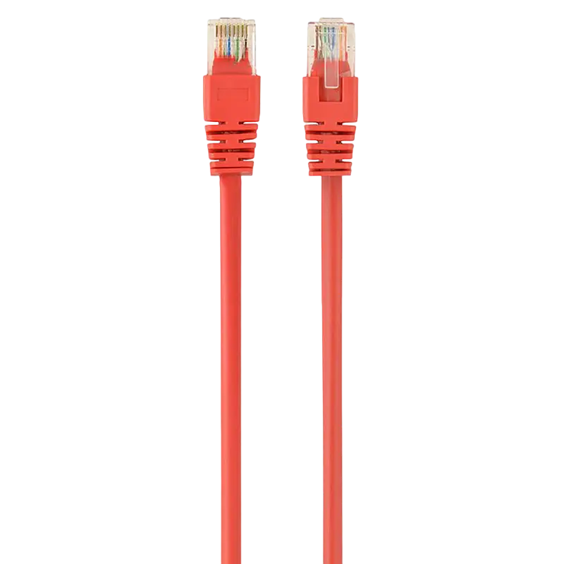 5m, Patch Cord Red, PP12-5M/R, Cat.5E, Cablexpert, molded strain relief 50u" plugs