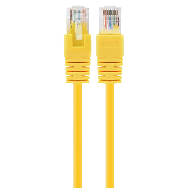 5m, Patch Cord Yellow, PP12-5M/Y, Cat.5E, Cablexpert, molded strain relief 50u" plugs