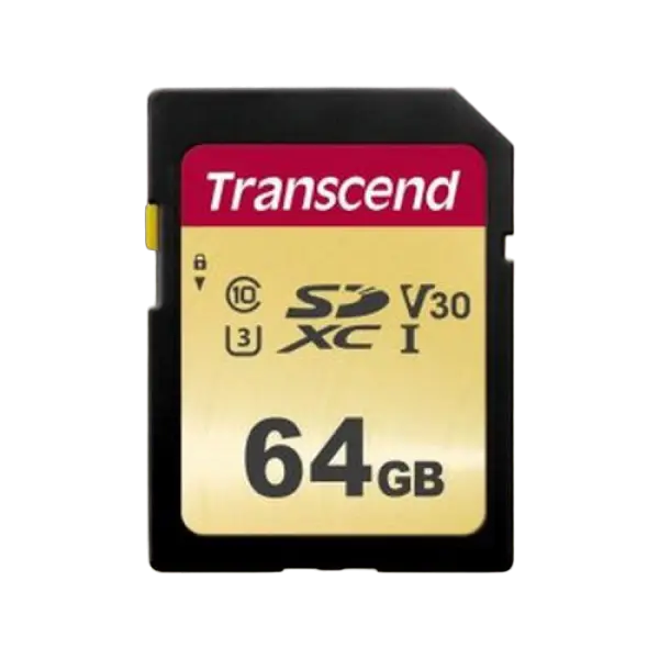 64GB SDXC Card (Class 10) UHS-I, U3, Transcend 500S "TS64GSDC500S" (R/W:95/60MB/s, MLC)