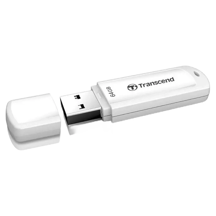 64GB USB2.0 Flash Drive Transcend "JetFlash 370", White, Classic Cap (R/W:20/10MB/s)