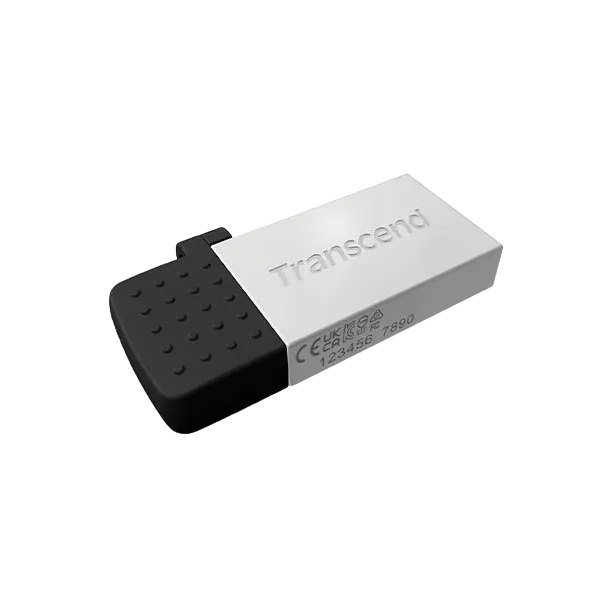64GB USB2.0/Micro-USB Flash Drive Transcend "JetFlash 380", Silver, Metal Case,OTG (R/W:20/10MB/s)