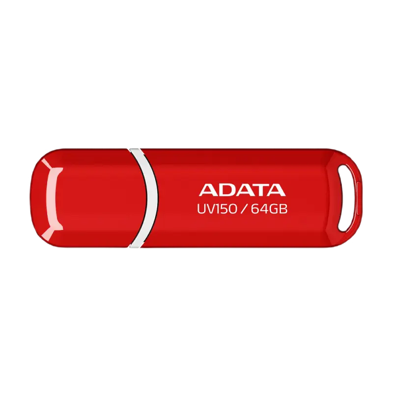 64GB USB3.1 Flash Drive ADATA "UV150", Red, Plastic, Classic Cap (R/W:80/20MB/s)