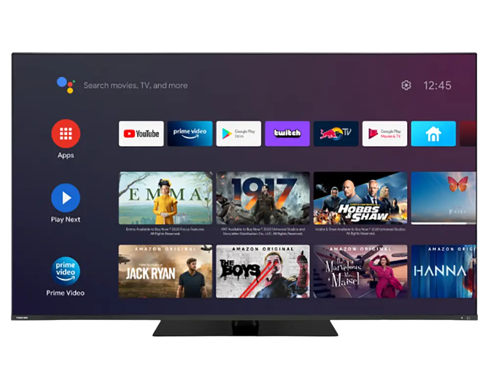 65" LED SMART TV TOSHIBA 65QA7D63DG, QLED 3840x2160, Android TV, Black