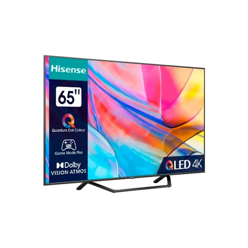 Televizor Hisense 65A7KQ 65 inch LED 4K UHD HDR10+ VIDAA OS Negru, vedere laterală