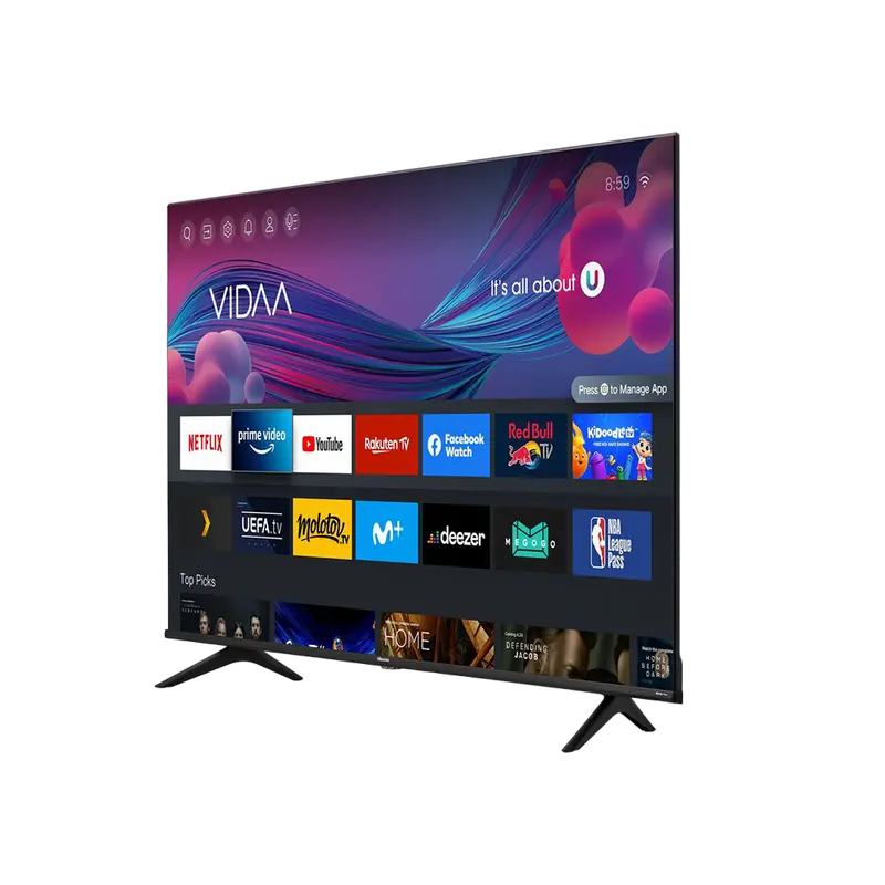 Televizor Hisense 75A6BG 75 inch LED 4K UHD Dolby Vision VIDAA OS Negru, detaliu interfață