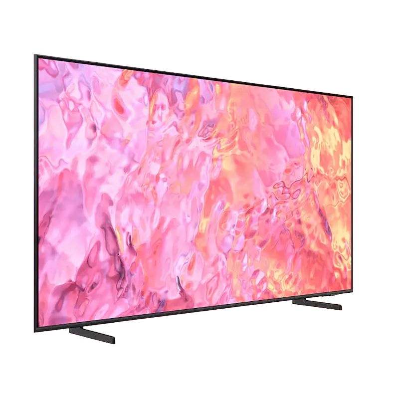 Televizor Samsung QE75Q60C 75 inch QLED 4K UHD Smart TV Tizen Negru, vedere laterală