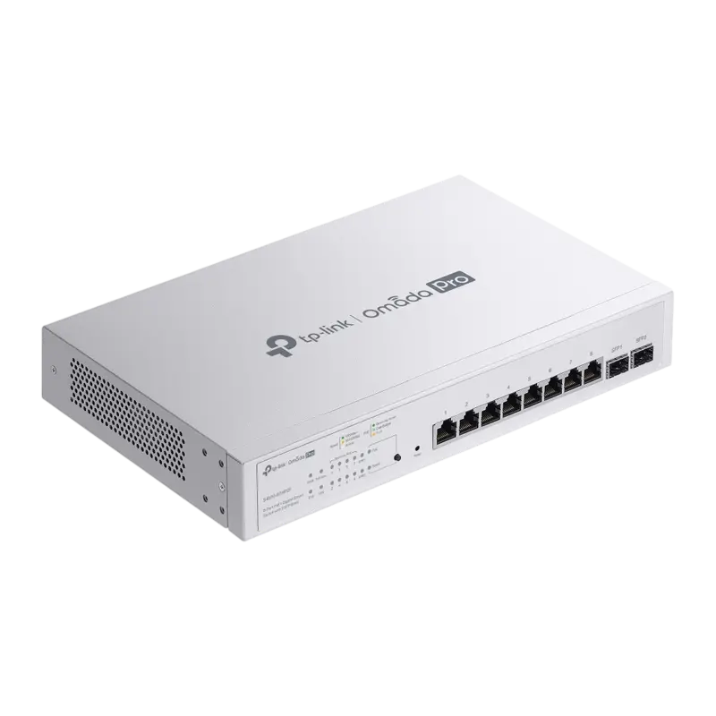 Switch TP-Link Omada Pro S4500-8GHP2F 8 porturi Gigabit PoE, 2x SFP, detaliu interfață