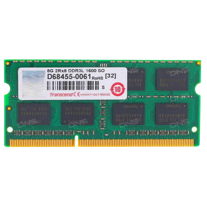 8GB DDR3 1600MHz SODIMM 204pin Transcend PC12800, CL11, 1.35V