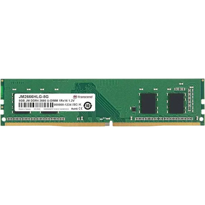 8GB DDR4- 2666MHz Transcend PC21300, CL19, 288pin DIMM 1.2V