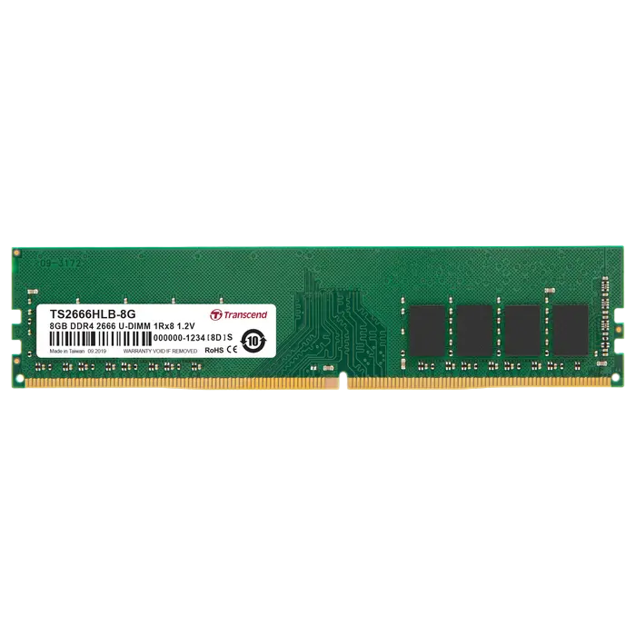 8GB DDR4- 2666MHz Transcend PC21300, CL19, 288pin DIMM 1.2V