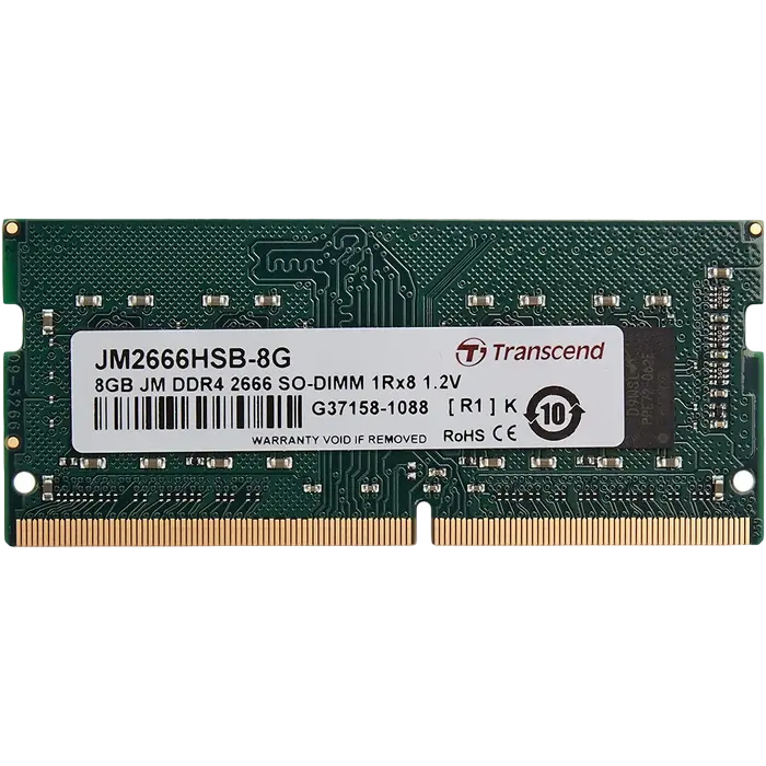 8GB DDR4- 2666MHz SODIMM Transcend PC21300, CL19, 260pin DIMM 1.2V