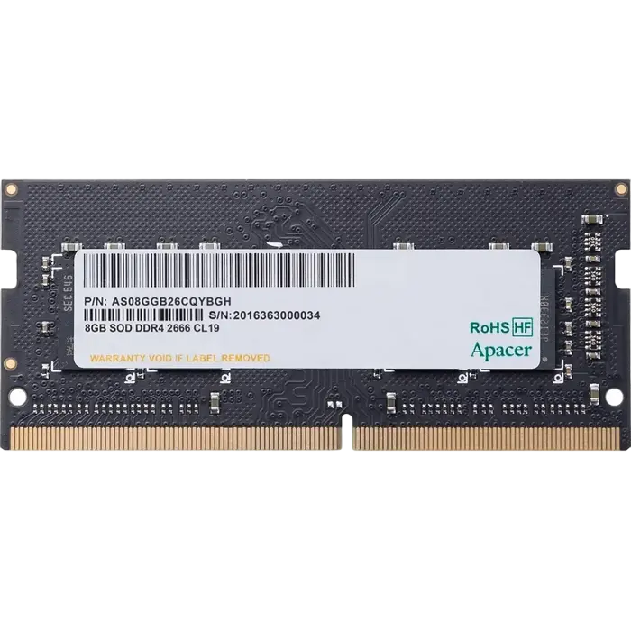 8GB DDR4- 2666MHz SODIMM Apacer PC21300, CL19, 260pin DIMM 1.2V