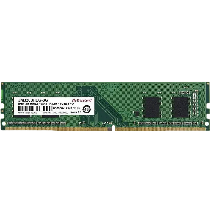 8GB DDR4- 3200MHz Transcend PC25600, CL22, 288pin DIMM 1.2V