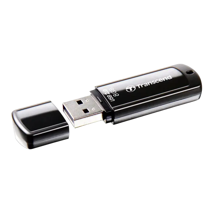 8GB USB2.0 Flash Drive Transcend "JetFlash 350", Black, Classic Cap (R/W:18/4MB/s)