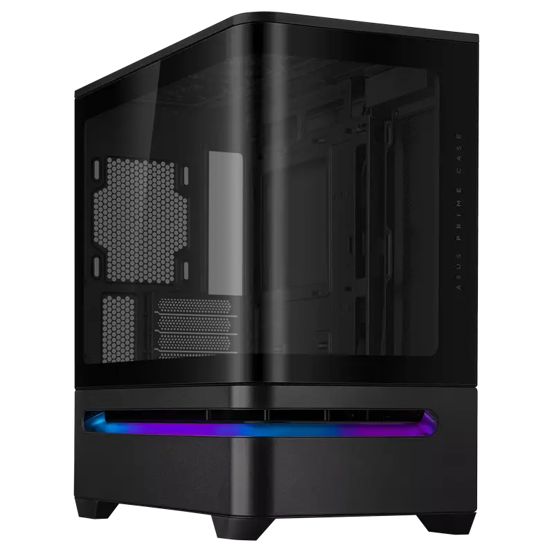 Case mATX ASUS PRIME AP202 TG ARGB BLACK, 3x120mm ARGB, Front Mesh, Tempered Glass, Headset hook, 2x