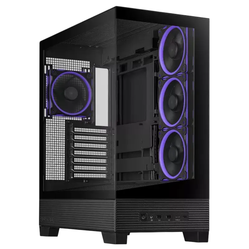 Case ATX ASUS A31 PLUS TG ARGB BLACK, 4x120mm ARGB, ARGB Hub, Front Mesh, Tempered Glass, Headset ho