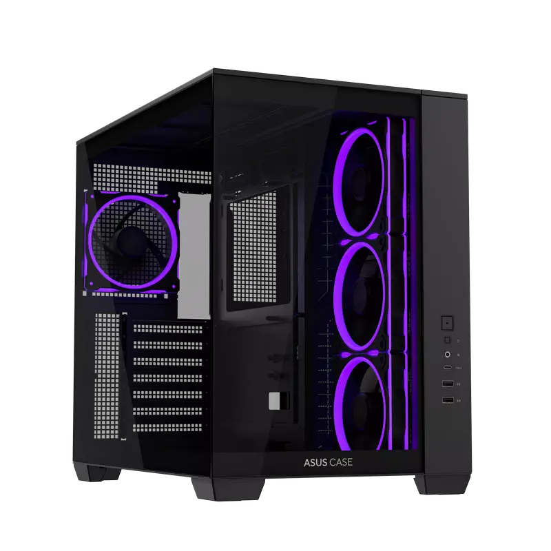Case ATX ASUS A32 PLUS TG ARGB BLACK, 4x120mm ARGB, Front Mesh, Tempered Glass, Headset hook, 2xUSBx