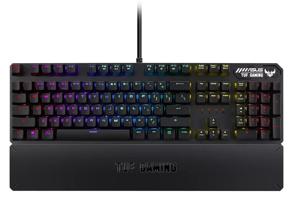 Gaming Keyboard ASUS TUF Gaming K3, Mechanical, Red SW, Aluminum frame, RGB, USB passthrough, Wrist