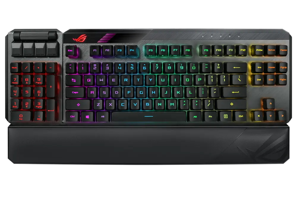 Gaming Wireless Keyboard ASUS ROG Claymore II, Mechanical, Red Optical SW, Macro Keys, USB passthrou