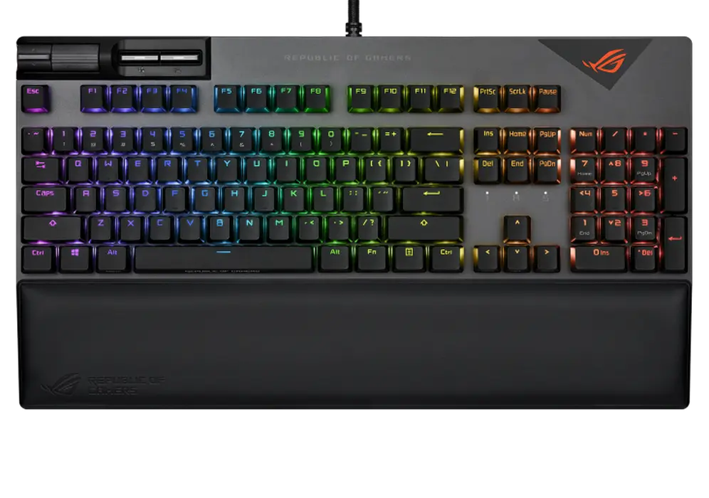 Gaming Keyboard ASUS ROG Strix Flare II, Mechanical , NX Red SW, PBT, US Layout,Wrist rest, RGB, USB