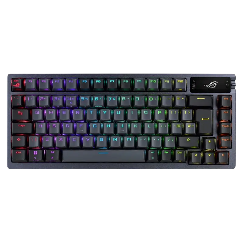 Gaming Wireless Keyboard ASUS ROG Azoth, Mechanical, 75% layout, ROG NX SW, PBT, RGB, Macro, OLED di