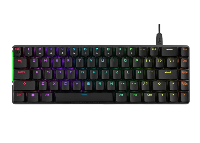 Gaming Keyboard ASUS ROG Falchion Ace, Mechanical, 65% layout, ROG NX Red, PBT, RGB, Macro Keys, USB