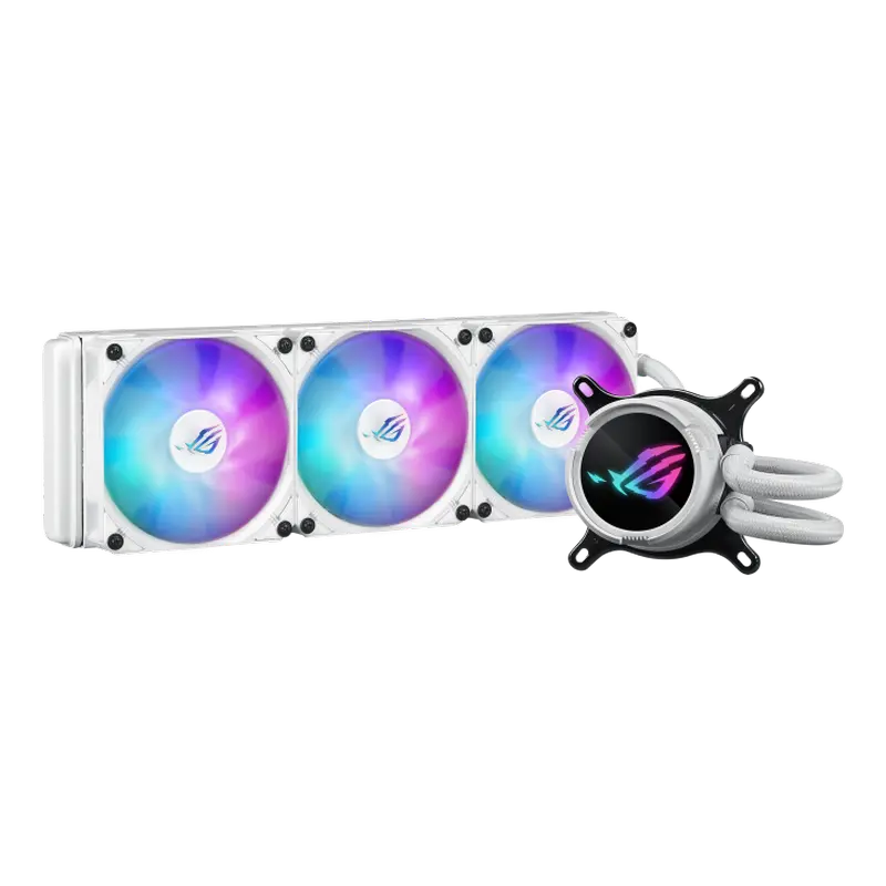 AIO Liquid Cooling ASUS "ROG STRIX LC III 360 ARGB LCD WHT" (36.0dBA, 3x120mm, 800-2200RPM, 70.38CFM