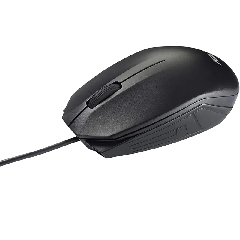 Mouse ASUS UT280, 1000 dpi, 3 buttons, Ambidextrous, 80g ,0.9m, USB, Black