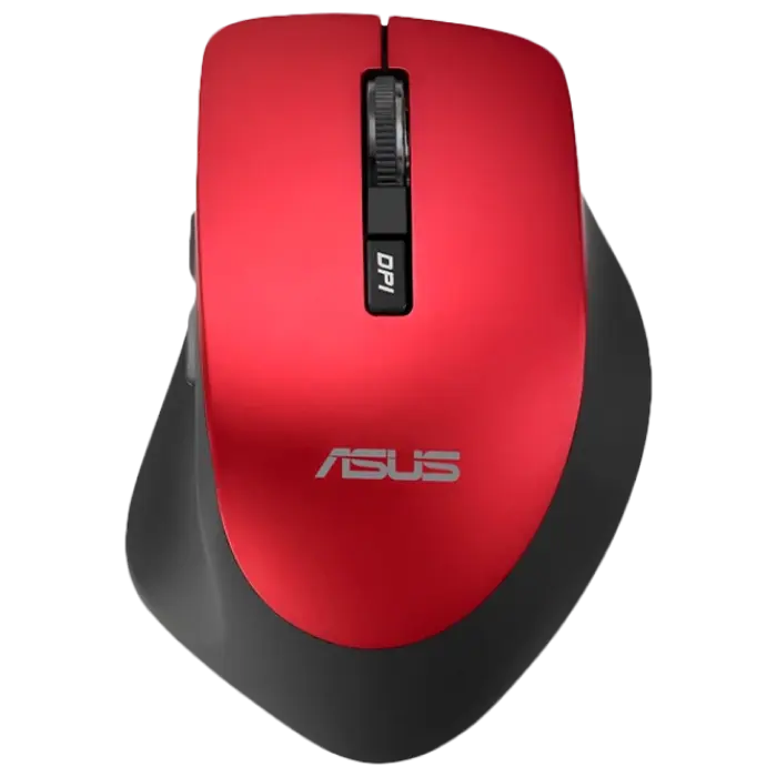 Wireless Mouse ASUS WT425, 1000-1600 dpi, 6 buttons, Ergonomic, 82g, Silent, 1xAA, 2.4Ghz, Red