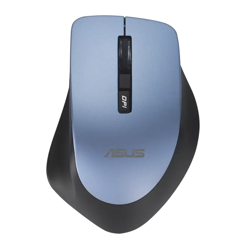 Wireless Mouse ASUS WT425, 1000-1600 dpi, 6 buttons, Ergonomic, 82g, Silent, 1xAA, 2.4Ghz, Mist Blue