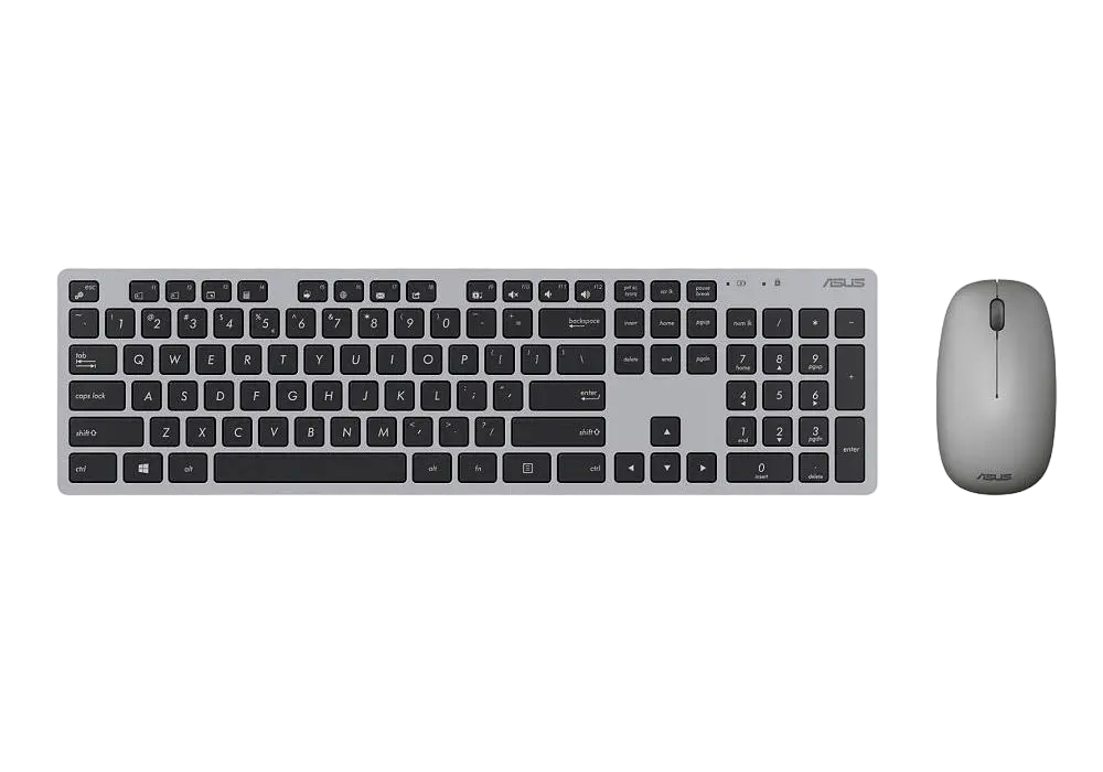 Wireless Keyboard & Mouse ASUS W5000, 13 Fn keys, Ultra thin, Metal-like finish, Silent, 800-1600dpi