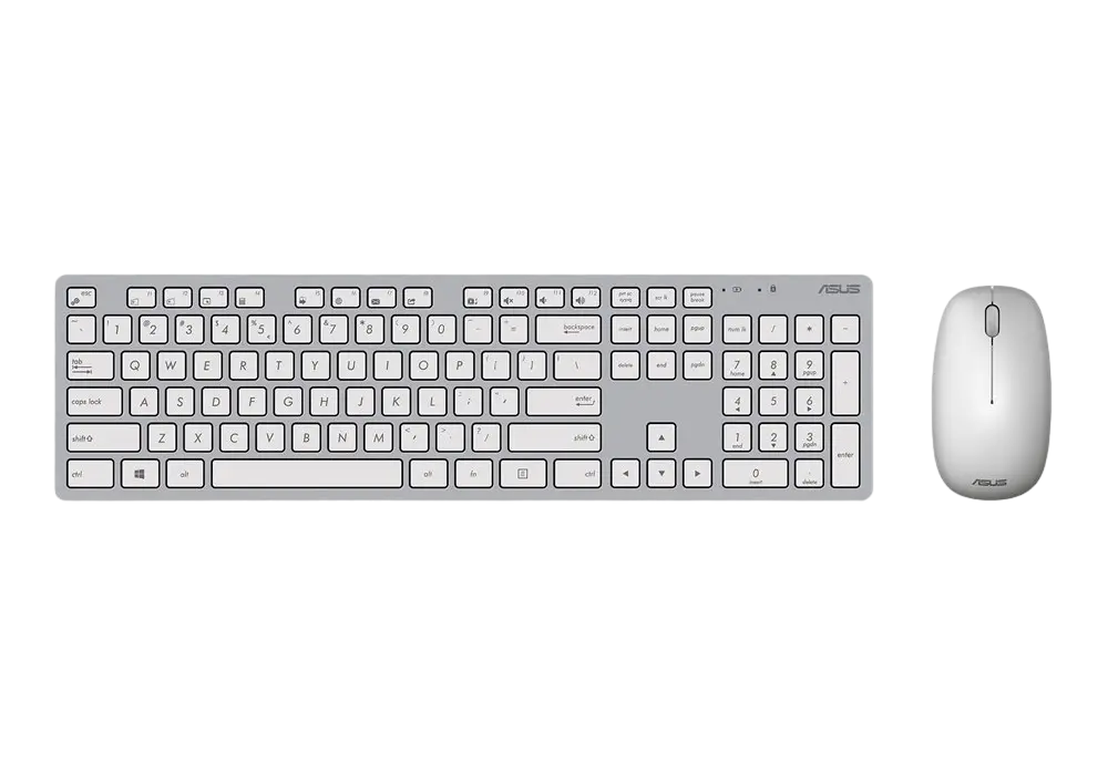 Wireless Keyboard & Mouse ASUS W5000, 13 Fn keys, Ultra thin, Metal-like finish, Silent, 800-1600dpi