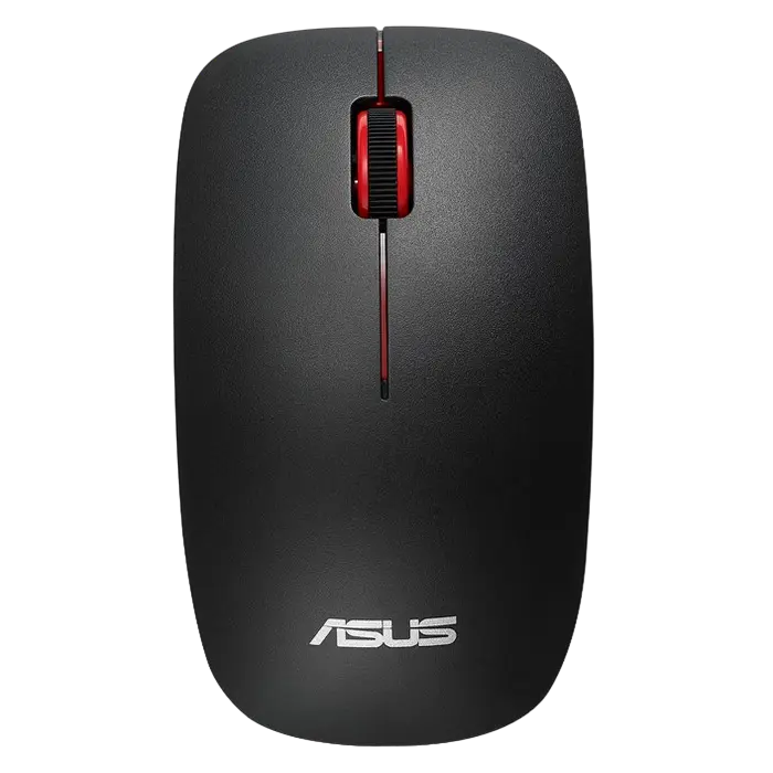 Wireless Mouse ASUS WT300, 1000-1600 dpi, 3 buttons, Ambidextrous, 56g, 1xAA, 2.4Gzh, Black/Red