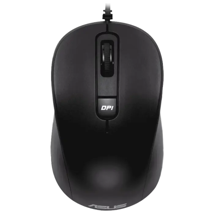 Mouse ASUS MU101C Silent, 1000-3200 dpi, 4 buttons, Ambidextrous, 85g, 1.5m, USB, Black