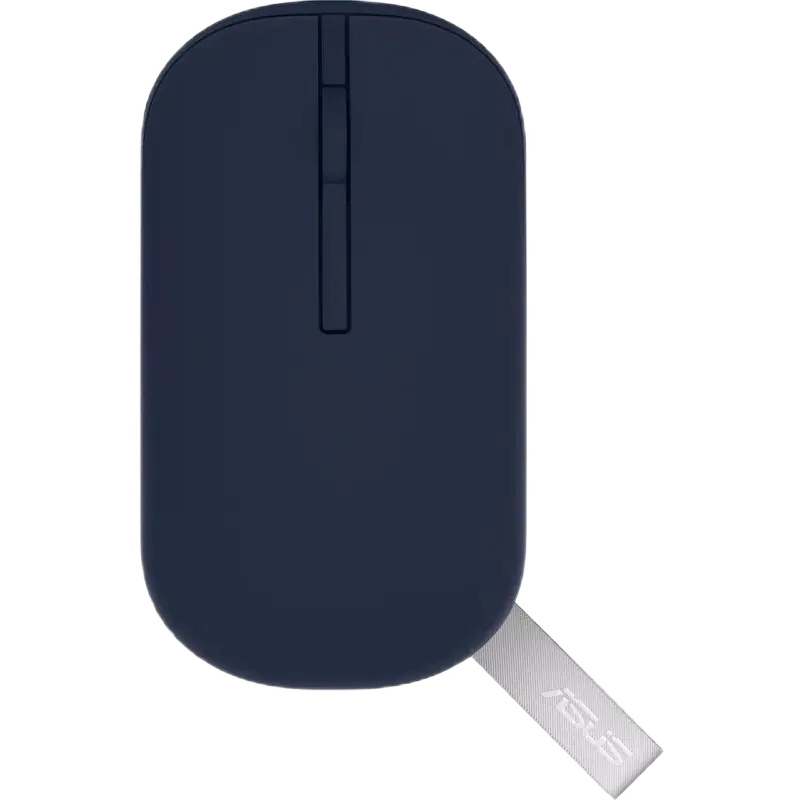 Wireless Mouse ASUS MD100, 800-1600 dpi, 3 buttons, Ambidextrous, 56g, Silent, 1xAA, 2.4Ghz+BT, Blue