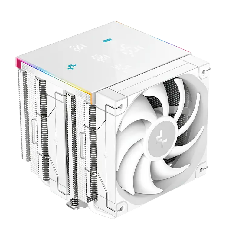 AC Deepcool "AK620 DIGITAL PRO WH" (≤25 dB, 500-1750RPM, 60.89 CFM, 2x120mm, ARGB, 6x6mm, Display, 1