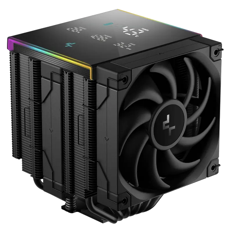 AC Deepcool "AK620 DIGITAL PRO" (≤25 dB, 500-1750RPM, 60.89 CFM, 2x120mm, ARGB, 6x6mm, Display, 1491