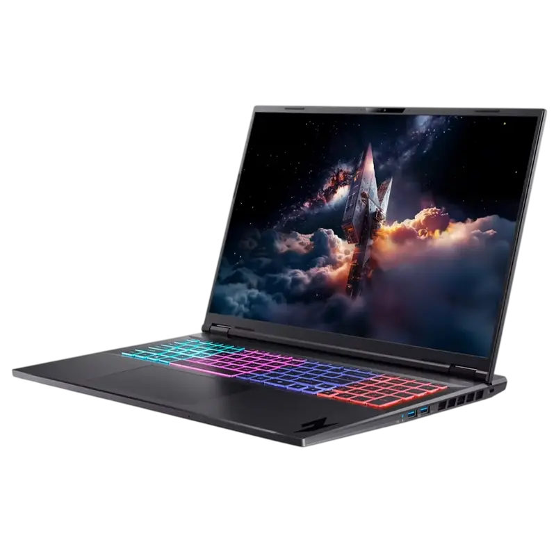 Acer Nitro 18 AI AN18-61 Black 18 inch Ryzen AI 9 365 32GB 1TB RTX 5060 8GB, vedere posterioară