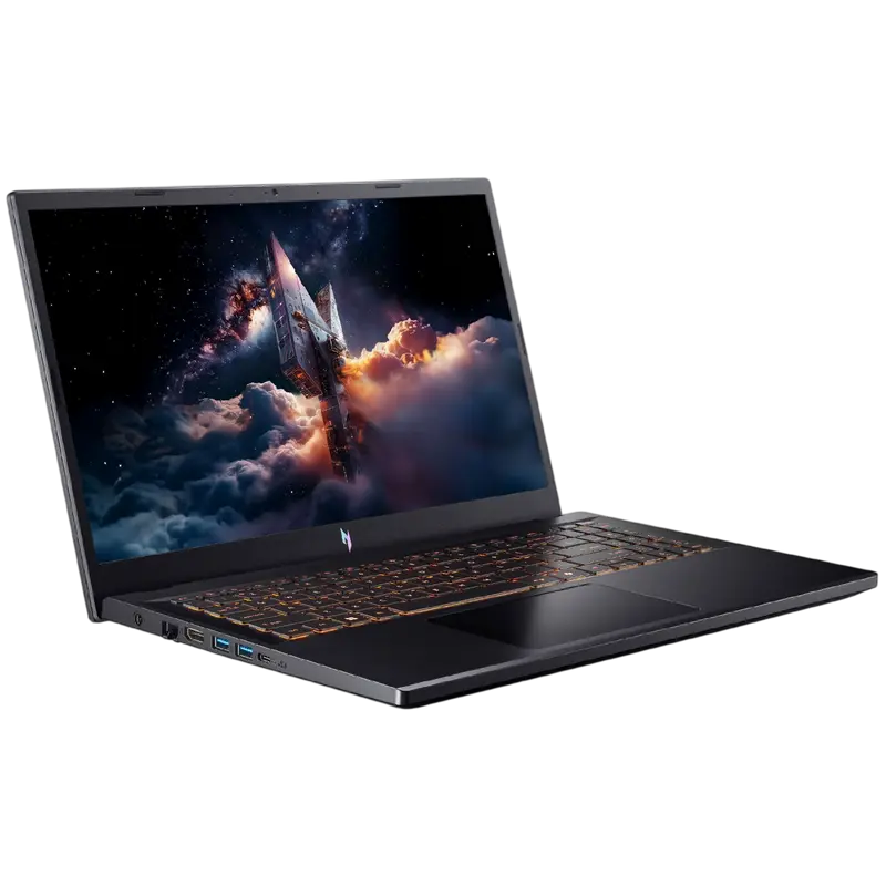 Acer Nitro V 15 AI ANV15-42 Black Ryzen 7 7445HS 16GB 512GB RTX 4050, vedere laterală