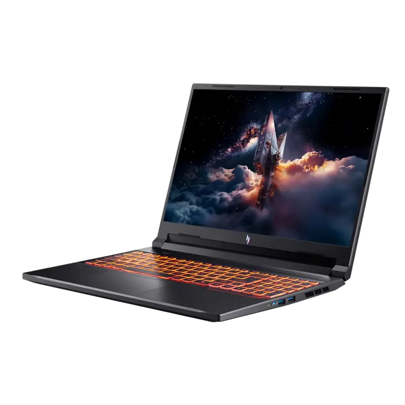 Acer Nitro V 16 AI ANV16-42 Black 16 inch Ryzen 7 260 32GB 1TB RTX 5060 8GB, vedere posterioară