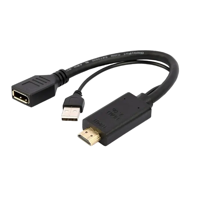 Adapter DP F to HDMI M Active 4K Cablexpert "A-HDMIM-DPF-01" Black Display port fem to HDMI male