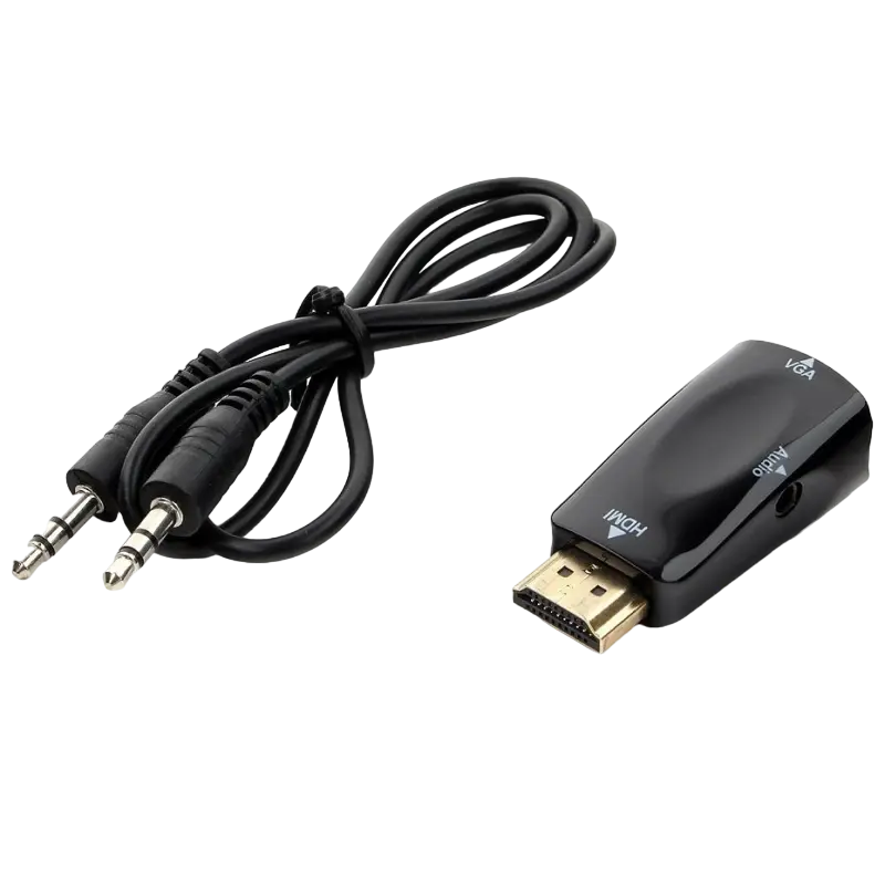 Adapter HDMI M to VGA F+ 3.5mm AUX, Cablexpert "A-HDMI-VGA-02"