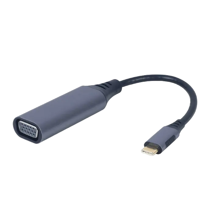 Adapter Type-C to VGA socket 0.15m Cablexpert, up to 1920 x 1080 pixels at 60 Hz, A-USB3C-VGA-01