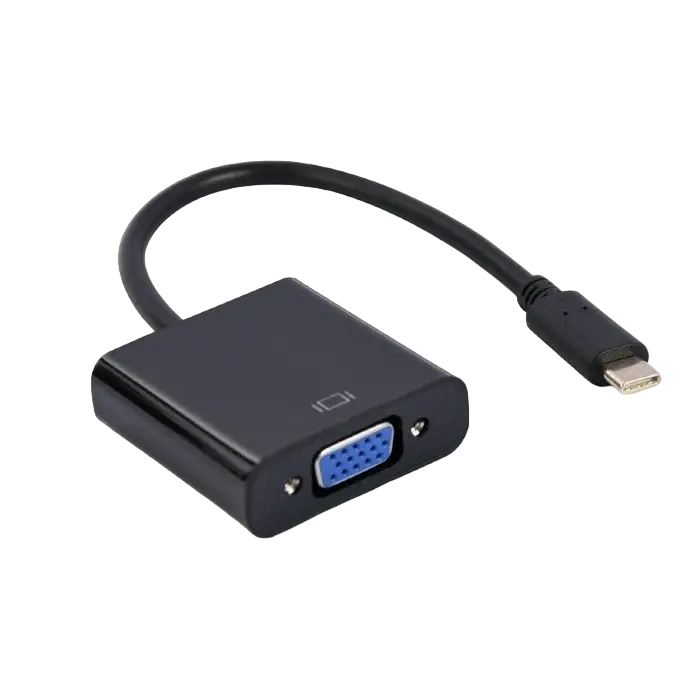Adapter Type-C to VGA socket 0.15m Cablexpert, 1080p FHD at 60 Hz, A-CM-VGAF-01