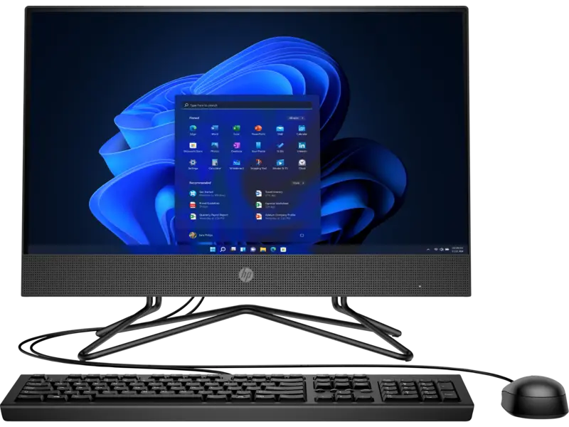 HP AIO 200 G4 Black (21.5" FHD IPS Intel Pentium J5040 2.0-3.2GHz, 4GB, 1TB, DVD-RW, DOS)