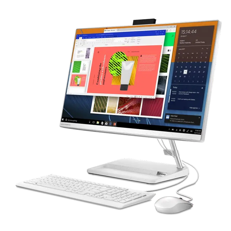 All-in-One Lenovo IdeaCentre 3 24ALC6 alb, 23.8" FHD IPS, Ryzen 7 7730U, 16GB, 512GB SSD, detaliu interfață