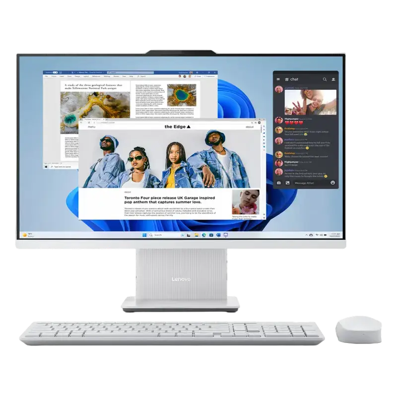Computer All-in-One Lenovo IdeaCentre 3 27ARR9, 27 inch FHD IPS, Ryzen 5 7535HS, 16GB, 512GB SSD, Cloud Grey