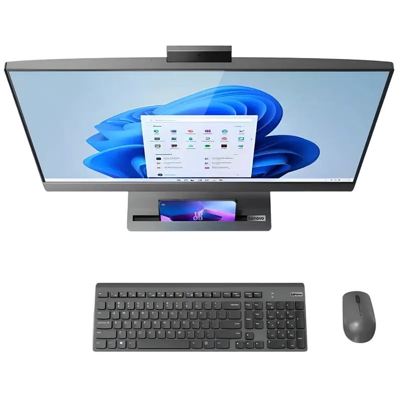 Lenovo IdeaCentre 5 24IAH7 All-in-One 23.8 inch FHD i7-13700H 16GB 1TB, vedere posterioară