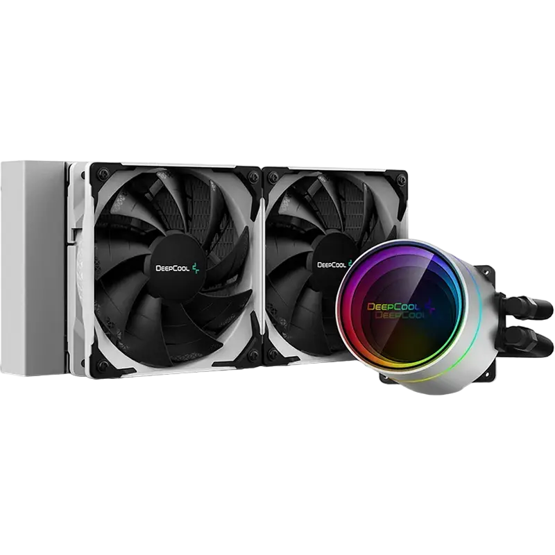 AIO Liquid Cooling Deepcool "CASTLE 240EX WHITE" (≤32.1 dB(A), 64.4 CFM, 2x120mm, RGB LED, 1420g.)