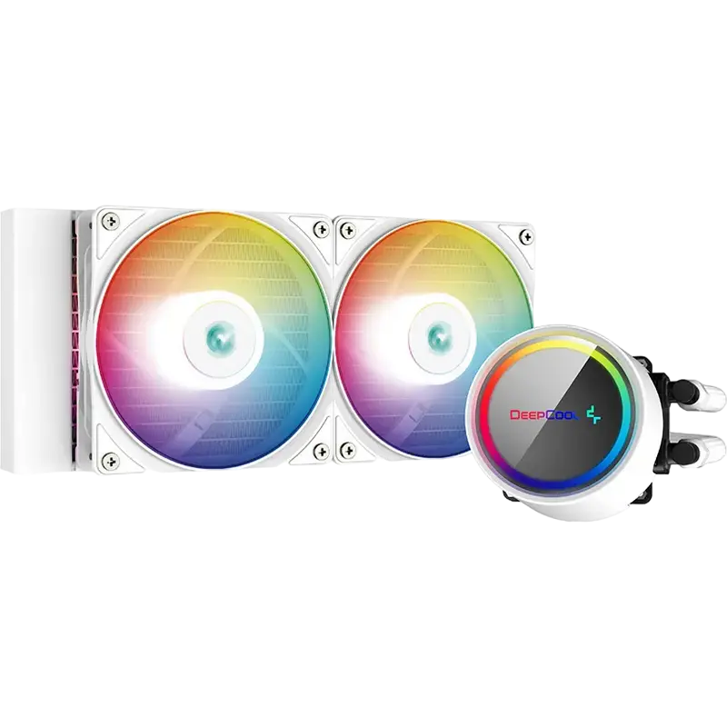 AIO Liquid Cooling Deepcool "GAMMAXX L240 ARGB White" (≤30 dB(A), 69.34 CFM,2x120mm,ARGB,250W,1330g)